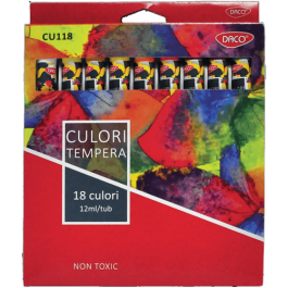 Acuarele tuburi tempera Daco 18 culori 12ml