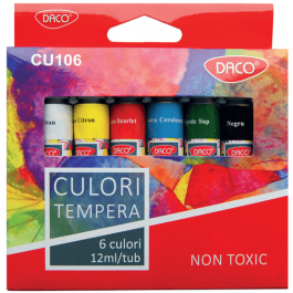 Acuarele tuburi tempera Daco 6 culori 12ml