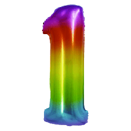 Balon folie cifra 1 Curcubeu