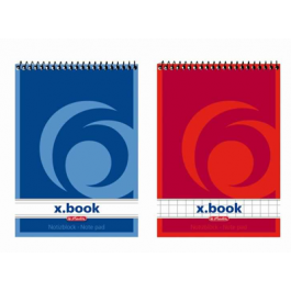 Bloc notes cu spirala metalica A7 50 file Herlitz X.Book cu liniatura matematica. Bloc notes Herlitz