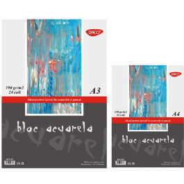 Bloc desen acuarela 190g 24 file Daco A4 si A3