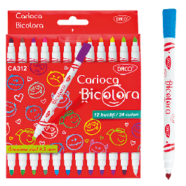 Carioci 12 bucati 24 culori Bicolora Daco