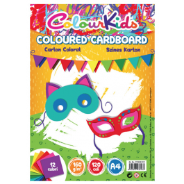 Carton colorat asortat A4 160g 12 culori 120 coli