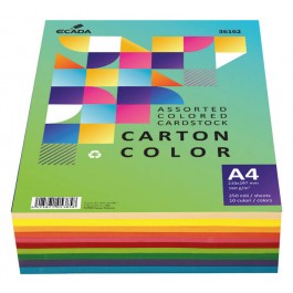 Carton colorat asortat Ecada A4 160g 10 culori 250 coli 