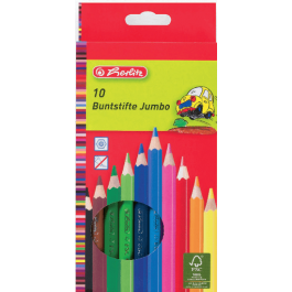 Creioane colorate groase Herlitz Jumbo 10 culori