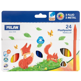 Creioane colorate cerate Milan 24 culori