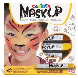 Culori piele si fata Carioca Mask Up Animals 3 culori 
