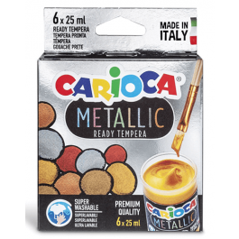 Culori tempera metalizate Carioca Metalic 6 culori