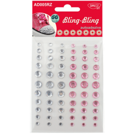 Diamante autoadezive Bling Bling - alb roz