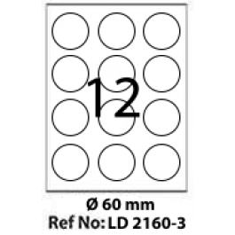 Etichete autoadezive 12 coala buline 60mm