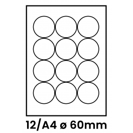 Etichete autoadezive 12/A4 buline 60 mm