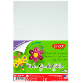 Hartie gumata glitter autoadeziva Uni DacoArt - Alb