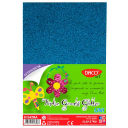 Hartie gumata glitter autoadeziva Uni DacoArt - Albastra
