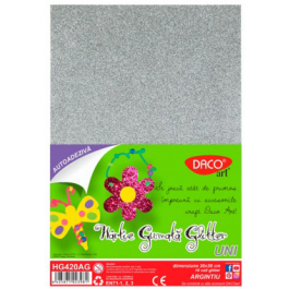 Hartie gumata glitter autoadeziva Uni DacoArt - Argintiu