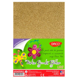 Hartie gumata glitter autoadeziva Uni DacoArt - Auriu