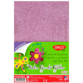 Hartie gumata glitter autoadeziva Uni DacoArt - Roz