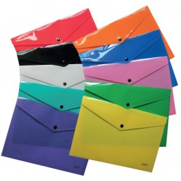 Mapa plastic cu buton A4 Daco - Alb