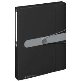 Mapa plastic buton cu elastic A4 40mm Herlitz EOTG - Negru Opac