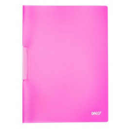 Mapa plastic cu clips A4 Daco - Roz Fucsia