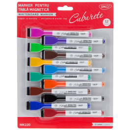 Marker tabla magnetica Daco 12 culori MK220