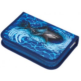 Penar echipat 31 piese Herlitz 1 fermoar si 2 extensii - Blue Shark