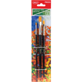 Pensule par sintetic Daco varf drept 3 buc/set