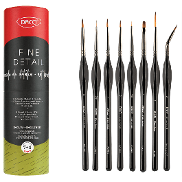 Pensule set 7+1 pentru miniatura si detaliu DACO PN297