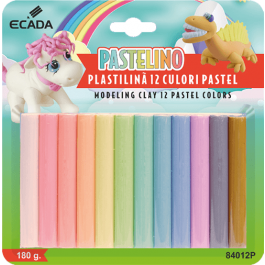 Plastilina 12 culori Pastel Ecada