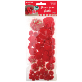 Pom Pom Festiv DacoArt - rosu