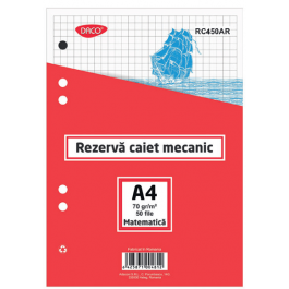 Rezerva caiet mecanic A4 Daco - Matematica