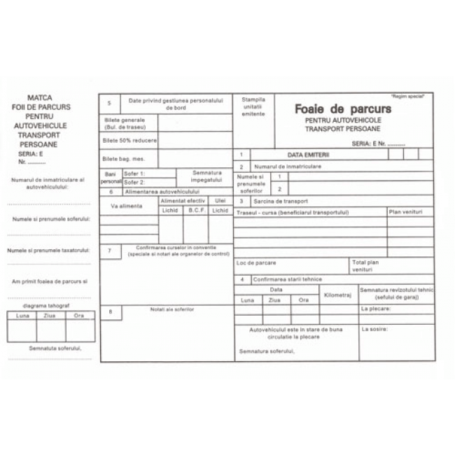Foaie De Parcurs Transport Persoane A4 100 File