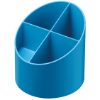 Suport plastic instrumente de scris Herlitz 4 compartimente - Albastru