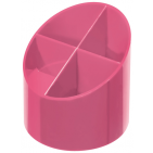 Suport plastic instrumente de scris Herlitz 4 compartimente - Roz