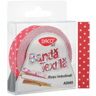Banda textila autoadeziva imprimata Rosu Imbulinat