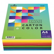 Carton colorat asortat Ecada A4 160g 10 culori 250 coli 