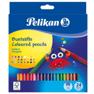 Creioane colorate Pelikan 24 culori triunghiulare