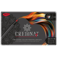 Creioane colorate bicolore Daco cutie metalica 30 buc