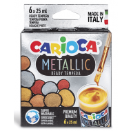 Culori tempera metalizate Carioca Metalic 6 culori