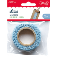 Dantela autoadeziva bumbac Daco - Bleu