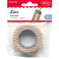 Dantela autoadeziva bumbac Daco - Roz