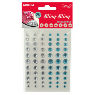 Diamante autoadezive Bling Bling - alb albastru
