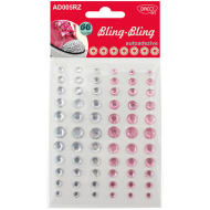 Diamante autoadezive Bling Bling - alb roz