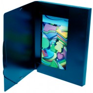 Mapa plastic cu elastic lata 25 mm - Albastra