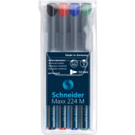 Marker OHP permanent Schneider Maxx 224M 4 culori/set