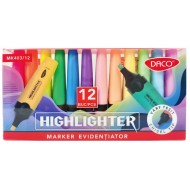 Marker evidentiator Daco 12 culori 