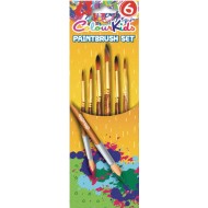 Pensule scolare 6/set vf ascutit nr.2/4/6/8/10/12 ColourKids