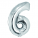 Balon folie cifra 6 Argintiu