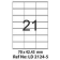 Etichete autoadezive 21 coala 70 x 42,43 mm