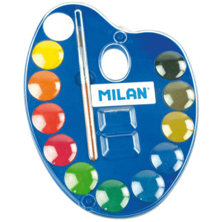 Acuarele pastile paleta Milan 12 culori 25mm