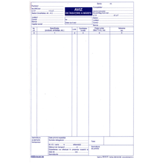 Aviz de insotire a marfii A4 3 exemplare autocopiativ